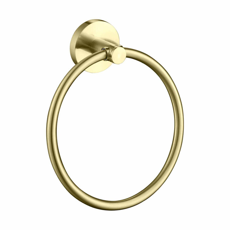 Kibi Circular Bathroom Towel Ring Brushed Gold